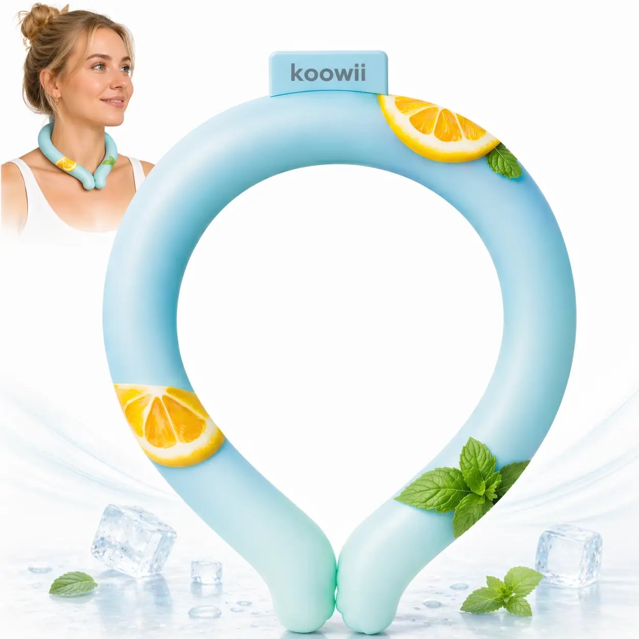 ❄️ Reusable Cooling Neck Ring | Hands-Free Portable Ice Neck Cooler for Summer Outdoor Sports Travel Camping Gardening