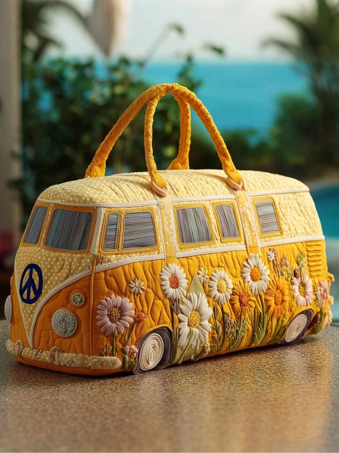 ✨🎒Hippie Van Quilted Duffle Bag