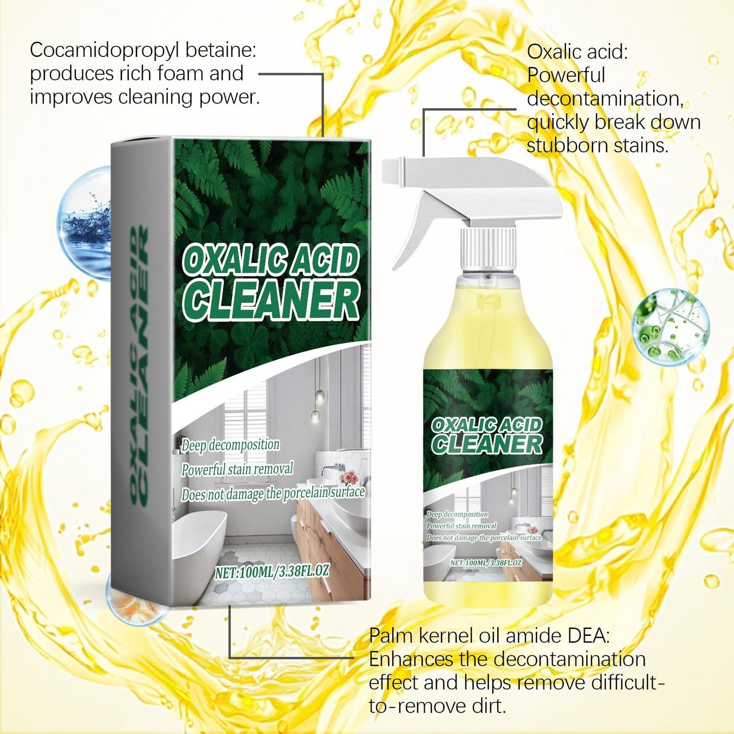✨50% OFF !🫧  Oxalic Acid Toilet Cleaning Foam – Instantly Lifts Yellow Stains & Odors