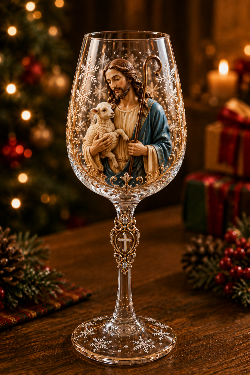 ✝️Faith & Grace 3D Christian Wine Glass Set – Meaningful Faith Gift✨🎁