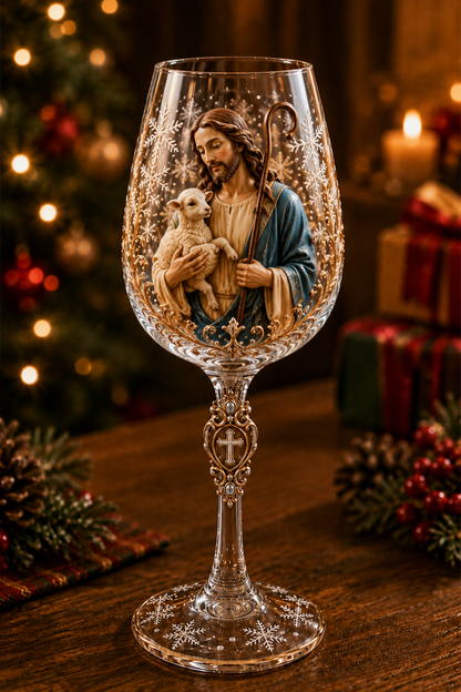 ✝️Faith & Grace 3D Christian Wine Glass Set – Meaningful Faith Gift✨🎁