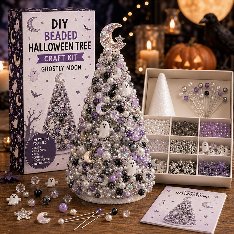 🎃✨ DIY Beaded Halloween Tree Craft Kit 👻🧵