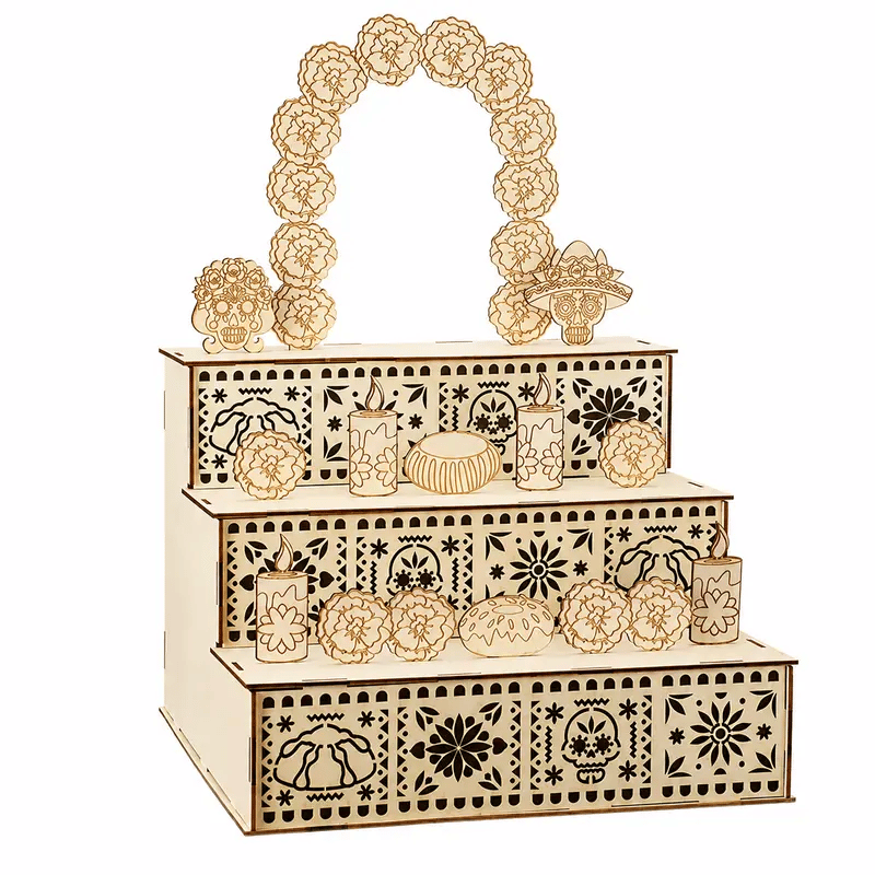 🔥Last Day 49% OFF - 🎃🏵️Day of the Dead Wooden Altar Display Set(📦Buy 2 Free Shipping)