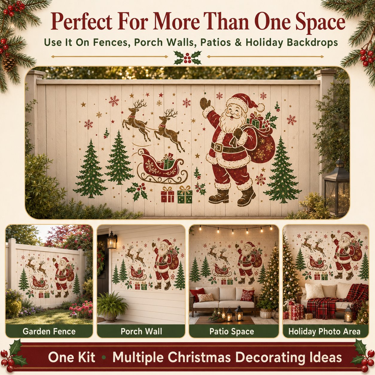 🌿 Garden Wall StencilTM Collection | 9 Reusable Mural Designs for Walls, Fences, Porches & Creative Outdoor Makeovers 🎨✨