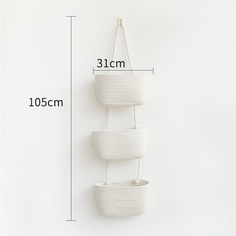 Decorative 3-Tier hanging organizer bag, over the door basket