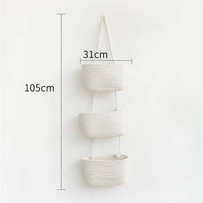 Decorative 3-Tier hanging organizer bag, over the door basket