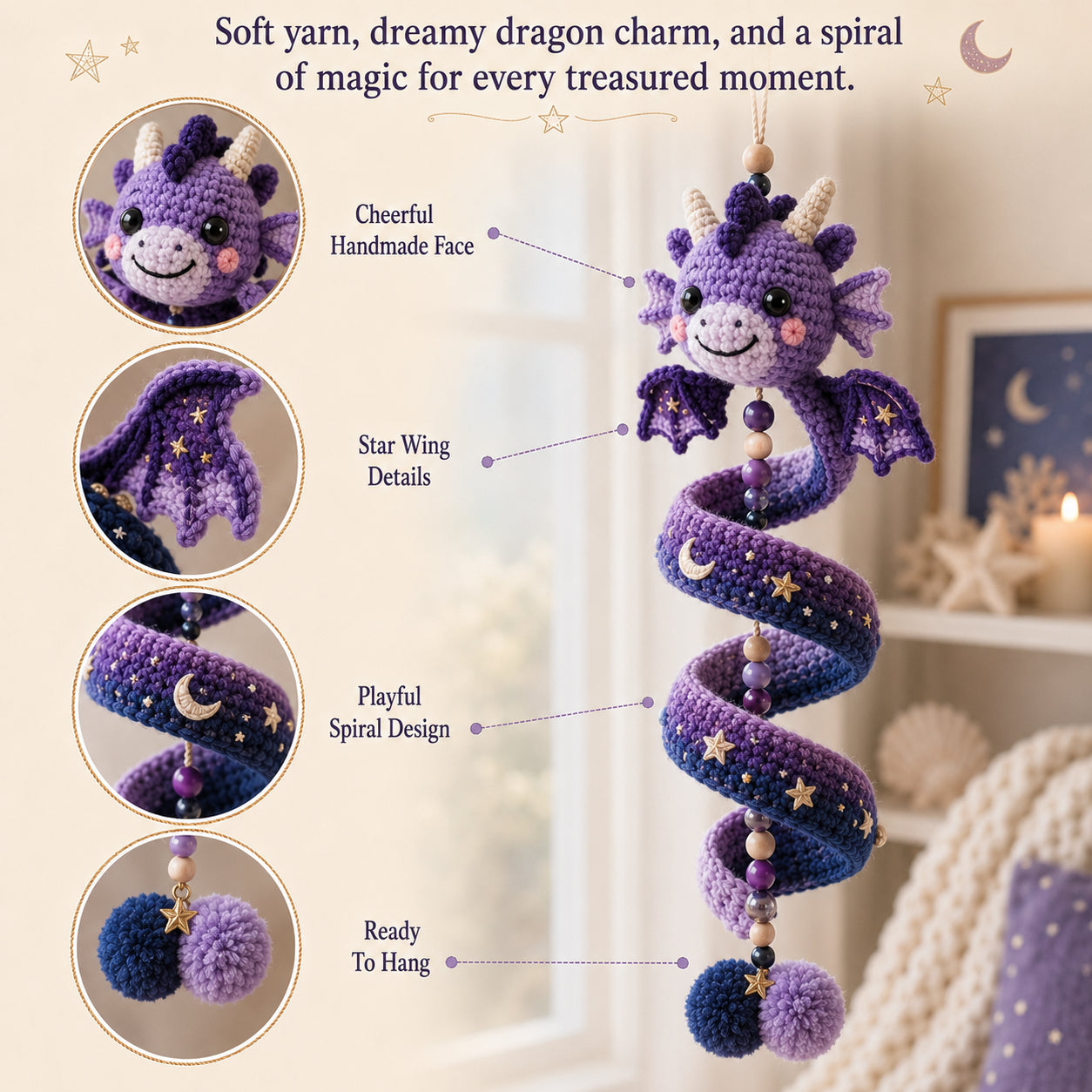 🔥Buy 3, Get 1 Free 🔥🐉 DIY Dragon Spiral Hanging Ornament Kit