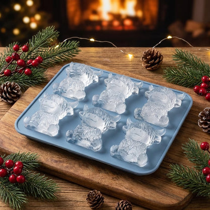 🐮🧊 Mini Highland Cow Ice Cube & Dessert Mold 🍪 Cute 3D Ice for Drinks, Parties & Gifts🎁