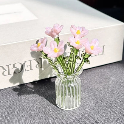 🔥⚡Flash Sale🌸✨Mini Glass Flower Ornament Crafts Artificial Flower Floral Figurine🌿💐