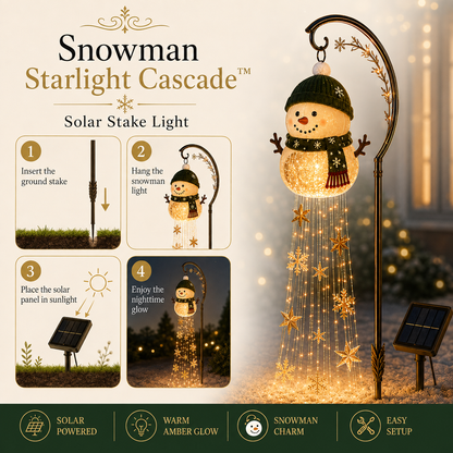 ☃️ Snowman Starlight Cascade™ Solar Christmas Yard Light