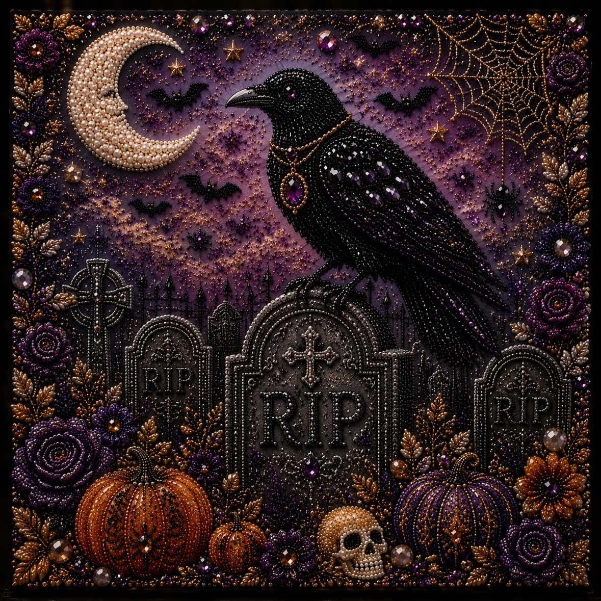 👻 Cute Ghosts Pumpkins 3D Pearl Mosaic Art Kit Halloween Decor (No Mess, Beginner), Age 8+(📦Buy 2 Free Shipping)