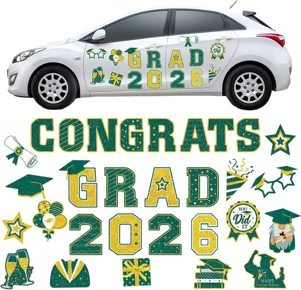 🎓 2026 Grad Car Magnets 🧲 – 30-Piece Set for Celebration Decor (Cars, Fridges & More) 🎁Buy 2 Free Shipping
