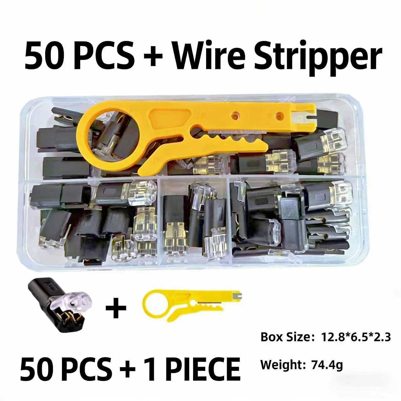 50pcs Double Wire Plug in Connector with Locking Buckle