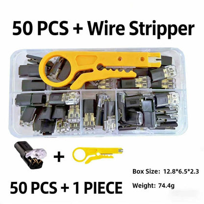 50pcs Double Wire Plug in Connector with Locking Buckle