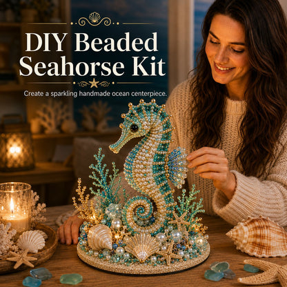 🔥LAST DAY 50% OFF -  🌊 Ocean Sparkle Animal Craft Kit | Create a Dimensional Underwater Centerpiece with Colorful Beads, Pearls & Coastal Details 🐚✨