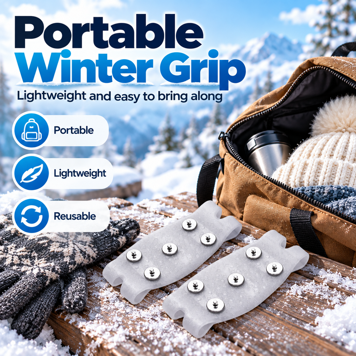 🧊👣 Anti-Slip Shoe Grips – Better Traction on Ice & Snow🍀