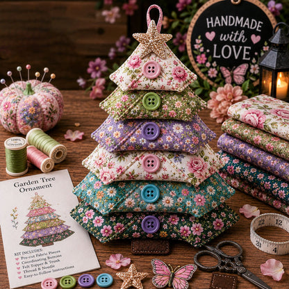 🔥Last Day 49% OFF - Layered Fabric Tree Ornament DIY Sewing Kit