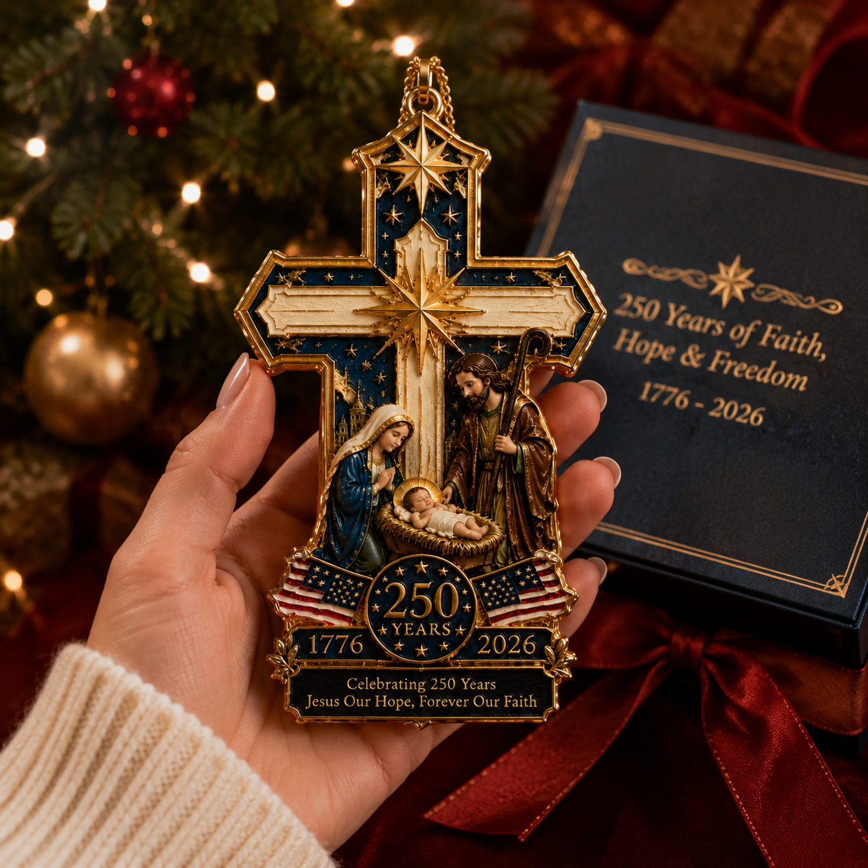 🔥Cross-Shaped Jesus Nativity Christmas Tree Ornament