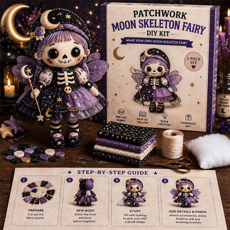 🔥HOT SALE 49% OFF🎃🧙‍♀️Patchwork Skeleton Witch Girl DIY Kit👻🦴