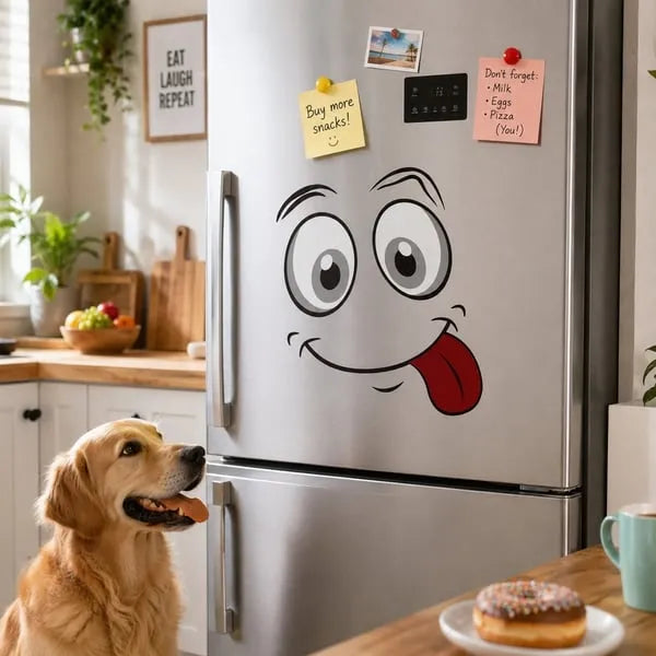 🌱 Eco-Friendly Funny Face Sticker Set(4 whimsical facial expressions from grinning to silly)