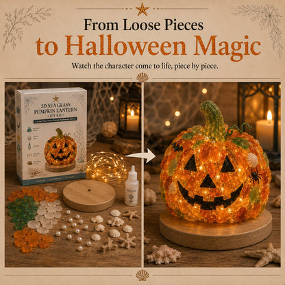 🔥😍 Last Day 49% OFF – 🎃 Beginner-Friendly DIY Lighted Sea Glass Halloween Character Kit Collection | Complete Kit with Sea Glass Pieces, LED Lights & Step-by-Step Guide Included 💕