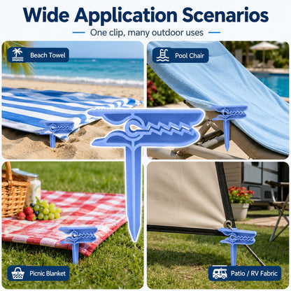 🦖 Dinosaur Shape Beach Towel Clips | Windproof Sand Secure Holder