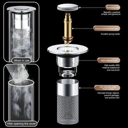 🔥Universal Drain Filter with Stainless Steel Filter Basket