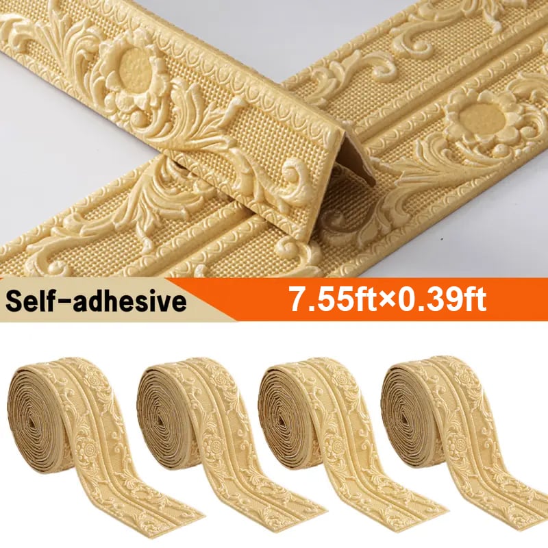 ✨Last Day 50% OFF✨4 Rolls Self-Adhesive Skirting Boards - 90 in Flexible Decorations