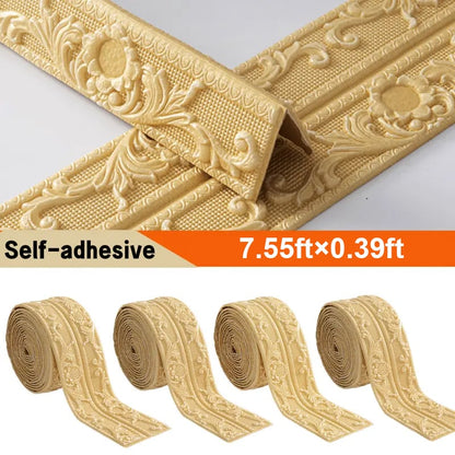 ✨Last Day 50% OFF✨4 Rolls Self-Adhesive Skirting Boards - 90 in Flexible Decorations