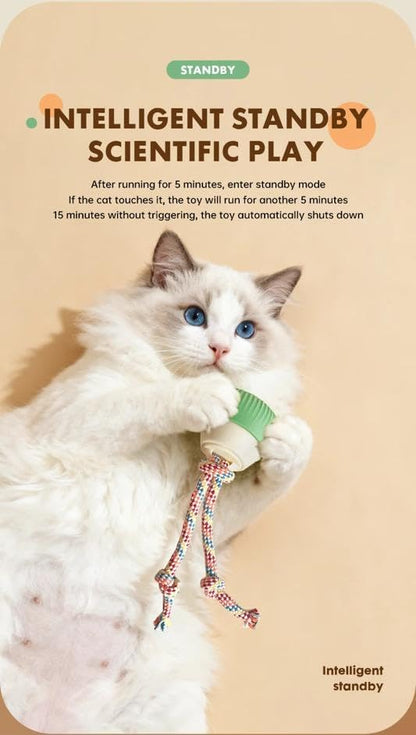 🐱Fun Automatic Toy for Cats & Small Dogs Rotating Rope, Safe & Rechargeable