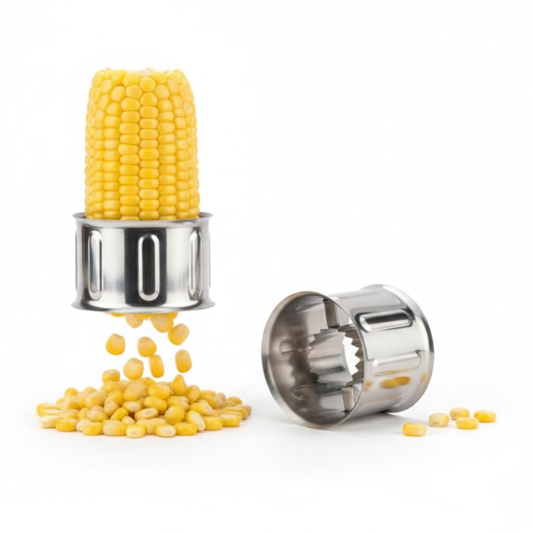 Multipurpose Corn Cutter & Kernel Stripper – Stainless Steel Cob Peeler for Home Kitchen: f