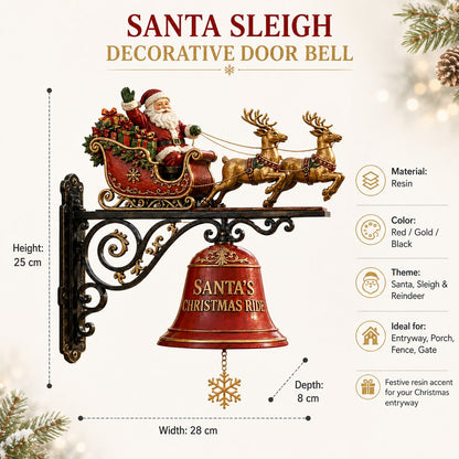 ✨🎅Santa Claus Sleigh with Reindeer & Decorative Christmas Bell