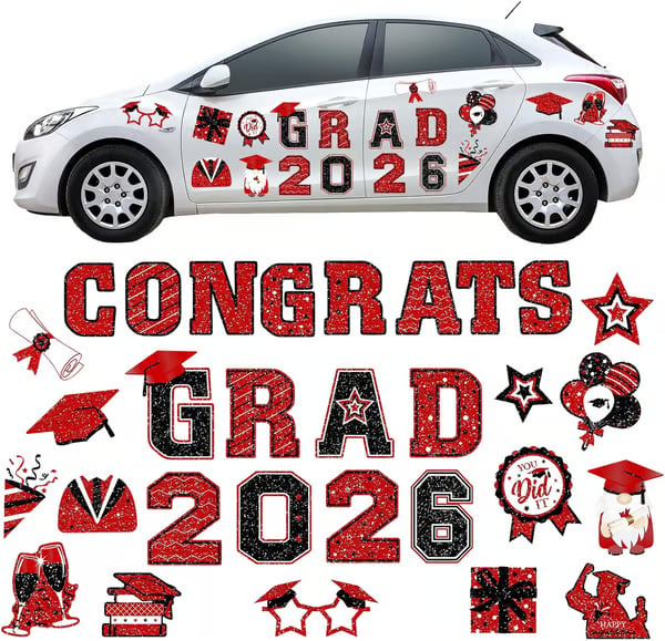 🎓 2026 Grad Car Magnets 🧲 – 30-Piece Set for Celebration Decor (Cars, Fridges & More) 🎁Buy 2 Free Shipping