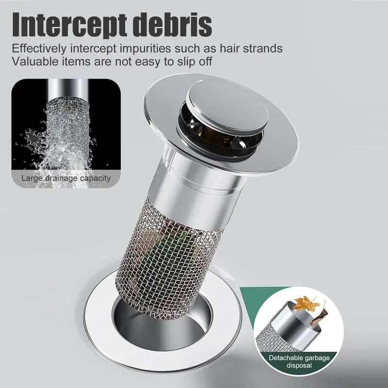 🔥Universal Drain Filter with Stainless Steel Filter Basket