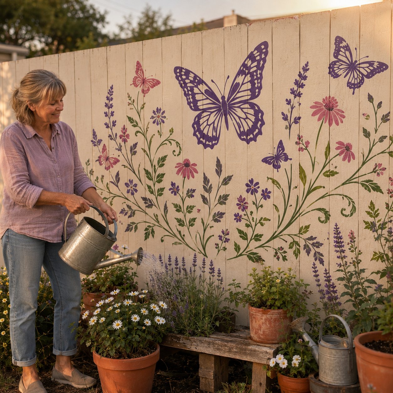 🌿 Garden Wall StencilTM Collection | 9 Reusable Mural Designs for Walls, Fences, Porches & Creative Outdoor Makeovers 🎨✨