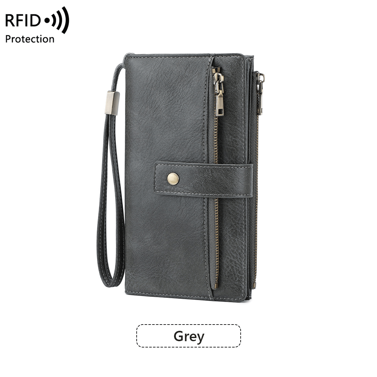 🔥Last Day 49% OFF-Women's long wallet, stylish clutch, elegant solid color RFID blocking leather wallet