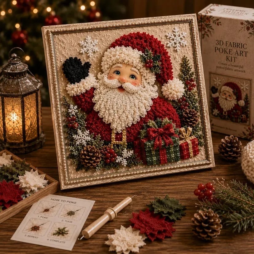 🎄 3D Christmas Fabric Poke Art Kit