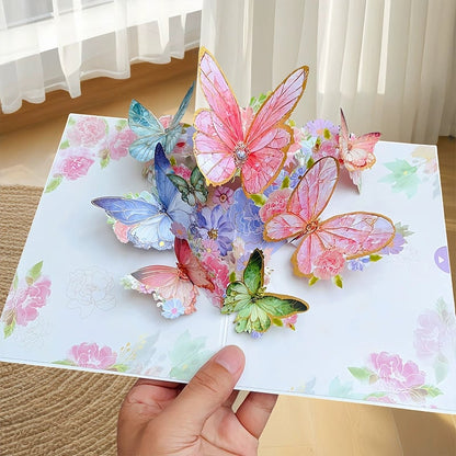 💟Mother's Day Sale🦋 Vibrant 3D  Butterfly & Daisy Pop-Up Greeting Card