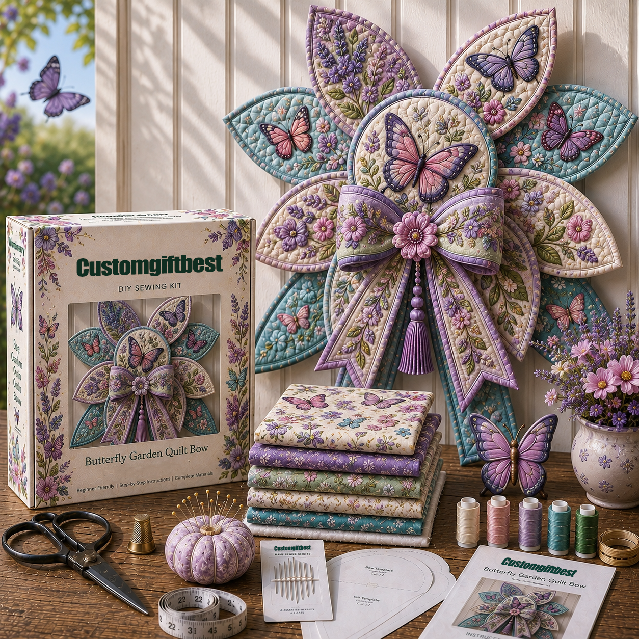 Garden Quilt Bow DIY Sewing Kit