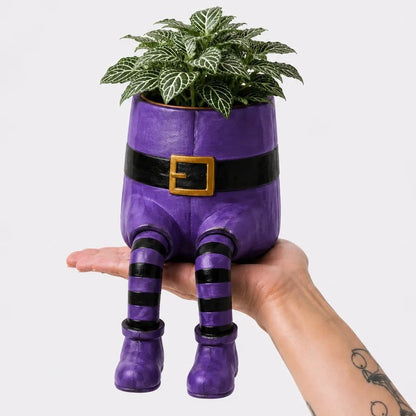 💀🎃Halloween Whimsical Hanging Leg Planter Hand-Painted Resin Succulent Pot💐(📦Buy 3 Free Shipping)