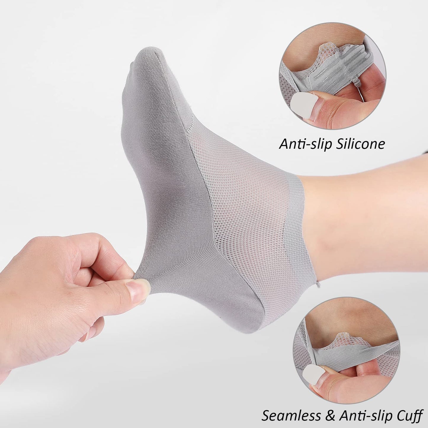 💯 Ultra Thin No Show Liner Socks – Non Slip & Hidden Fit ✨