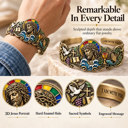 🔥 Last Day 49% OFF - ✝️Faith Inspired Jesus Cuff Bracelet | Antique Brass With Scripture Message