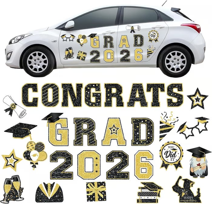 🎓 2026 Grad Car Magnets 🧲 – 30-Piece Set for Celebration Decor (Cars, Fridges & More) 🎁Buy 2 Free Shipping
