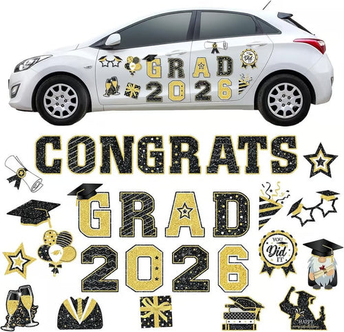 🎓 2026 Grad Car Magnets 🧲 – 30-Piece Set for Celebration Decor (Cars, Fridges & More) 🎁Buy 2 Free Shipping