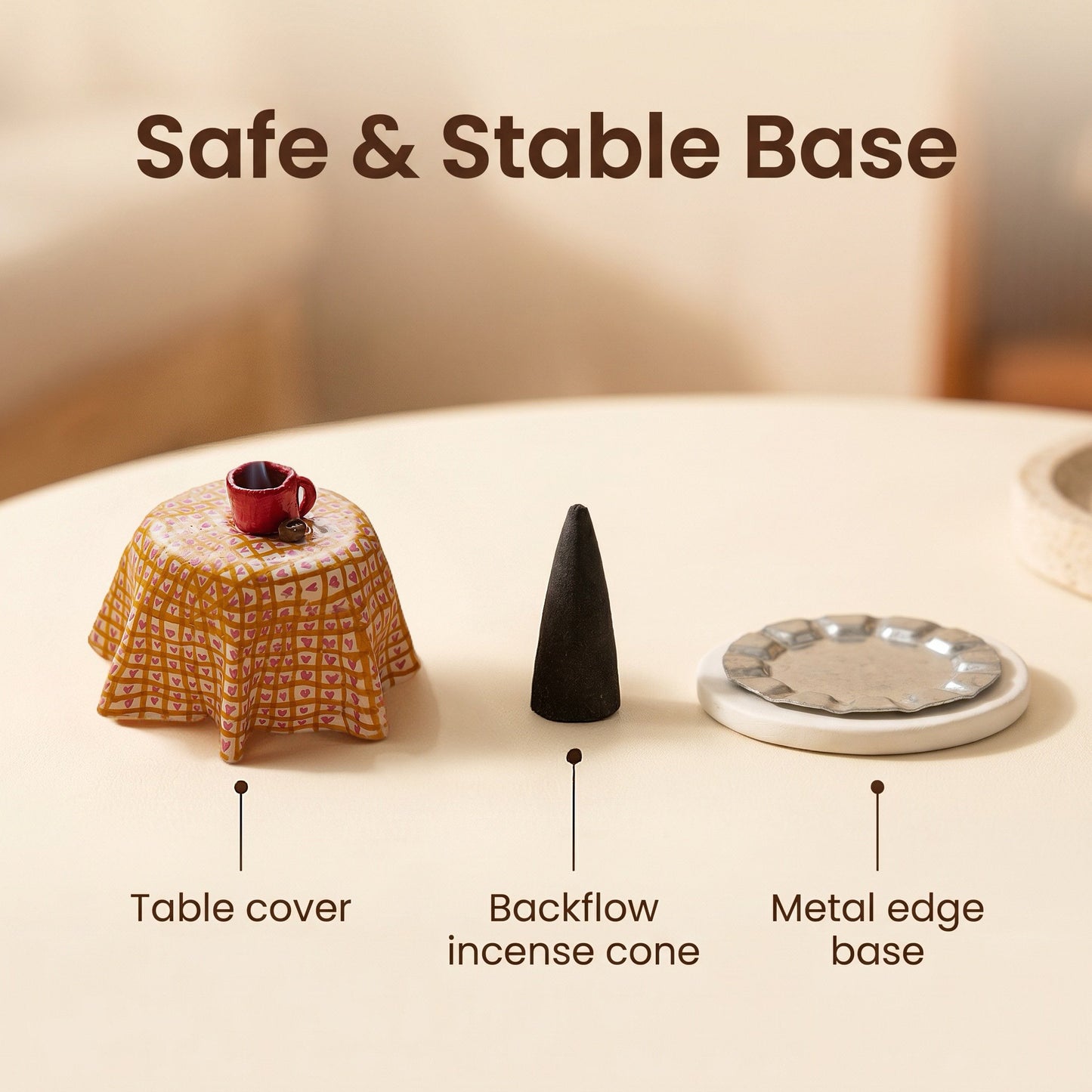 🔥Last Day 49% OFF - ☕ Hand-Painted Mini Table & Coffee Cup Backflow Incense Burner