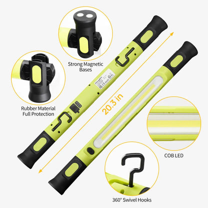 🎁 Father's Day Sale 49% OFF | 3000LM LED Magnetic Work Light Bar • 5200mAh Cordless • Hooks & Magnetic Base 🔧