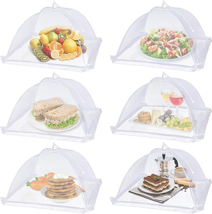 Large Food Cover,17"x17",White Nylon Covers,Pop-Up Umbrella Screen Tents,Patio Net for Outdoor Camping, Picnics, Parties,BBQ,Collapsible and Reusable