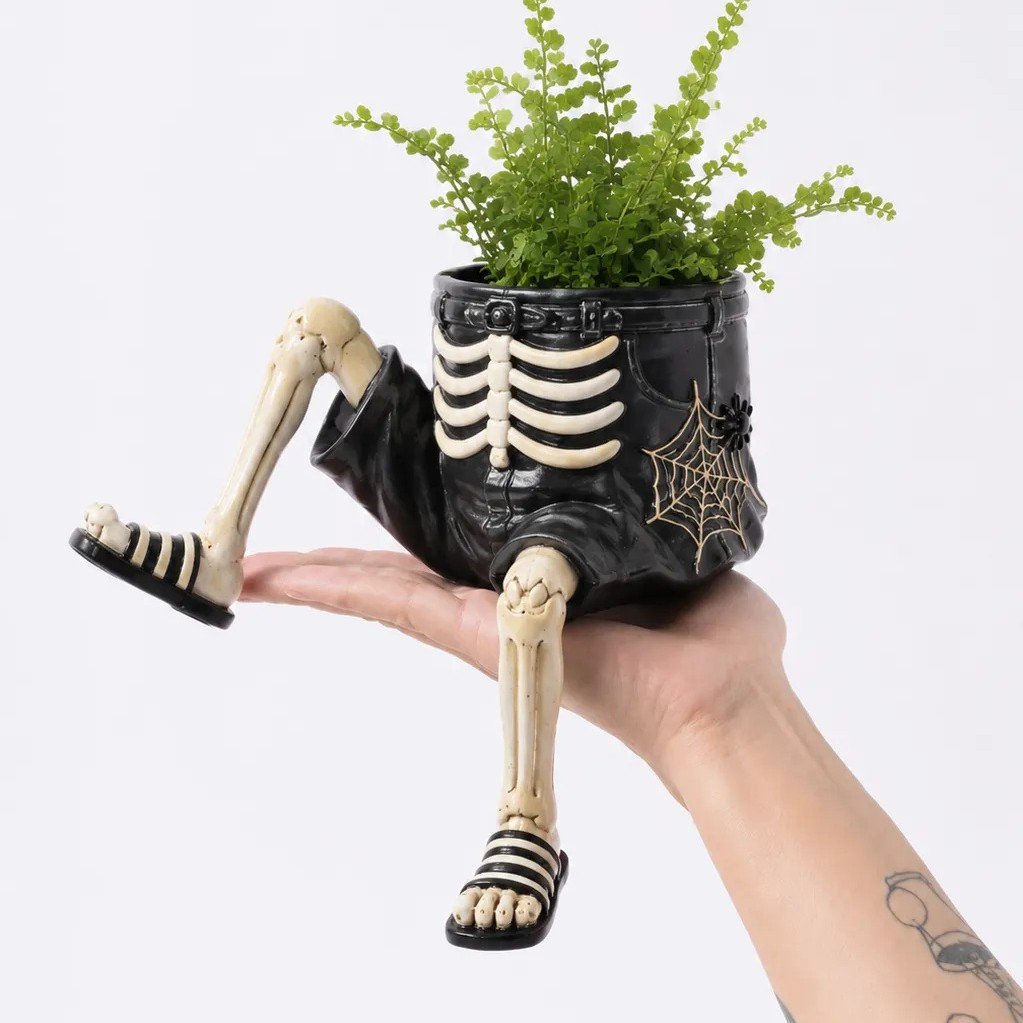 💀🎃Halloween Whimsical Hanging Leg Planter Hand-Painted Resin Succulent Pot💐(📦Buy 3 Free Shipping)