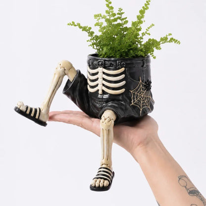 💀🎃Halloween Whimsical Hanging Leg Planter Hand-Painted Resin Succulent Pot💐(📦Buy 3 Free Shipping)