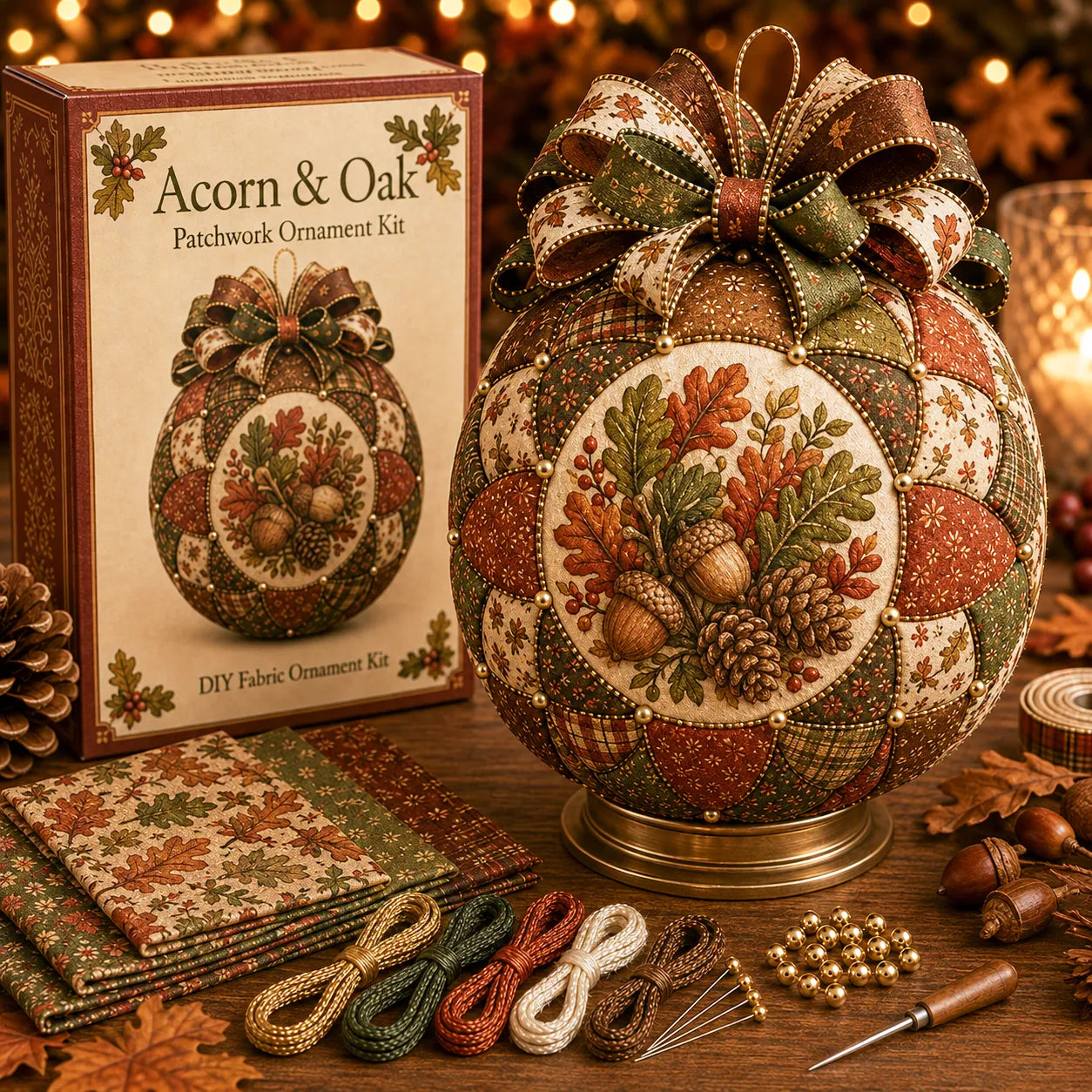 🔥LAST DAY 50% OFF -🍂 Autumn Thanksgiving Classics Patchwork Ornament DIY Kit